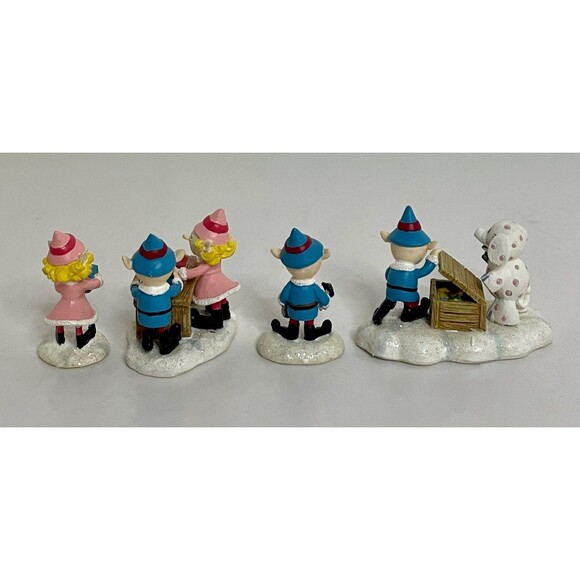 Hawthorne Village Rudolph's Christmas Town ELF WORKSHOP Set of 4 w/ COA - Picture 5 of 9